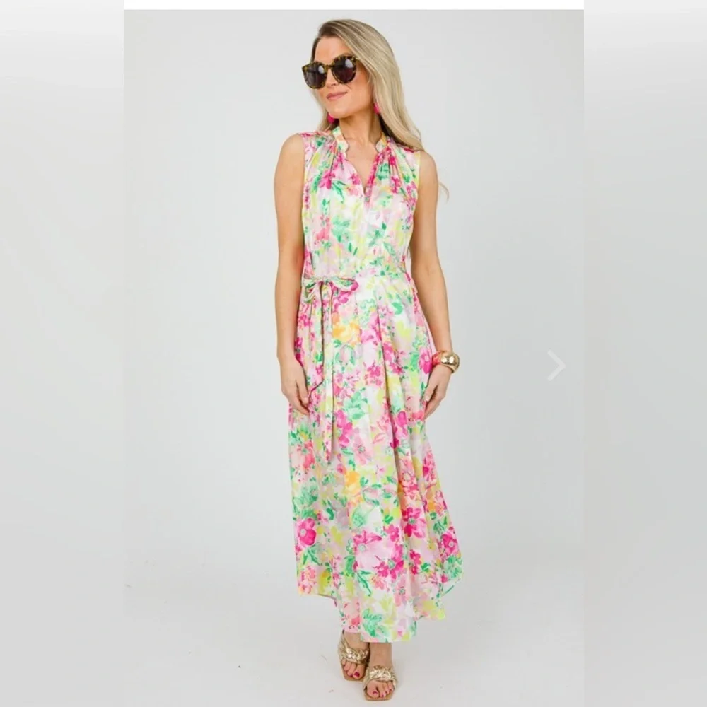 current air pink dress Current Air Watercolor Floral Dress
